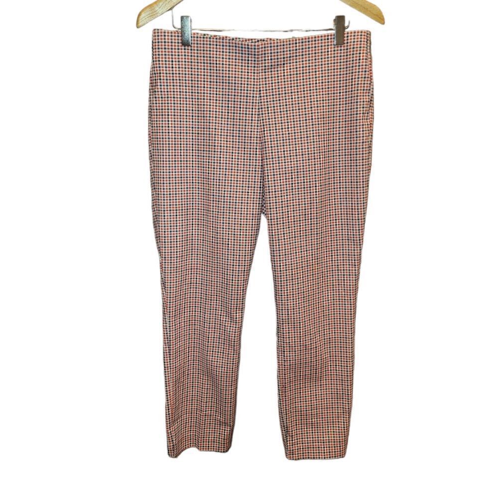 NWOT Crosby. Springfield Cropped Red Blue Gingham Pull on Pant 8